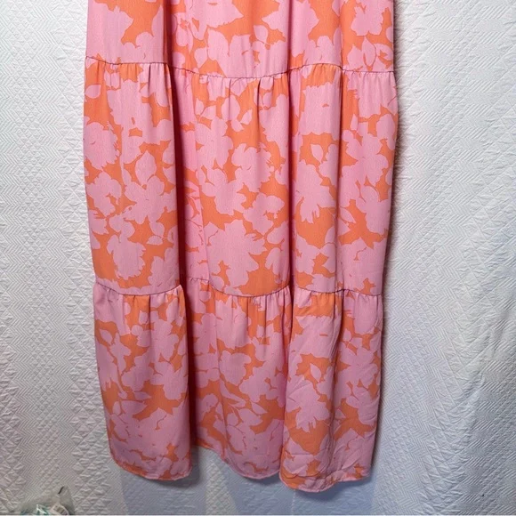 NEW Social Standard by sanctuary Smocked Back Dress Size XXL Melon Floral - Picture 5 of 8